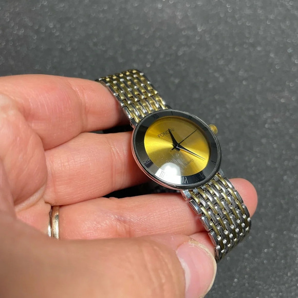 Vintage Fondini Unisex Dual Tone Roman Dial Quartz Watch Working New Battery - Picture 8 of 11